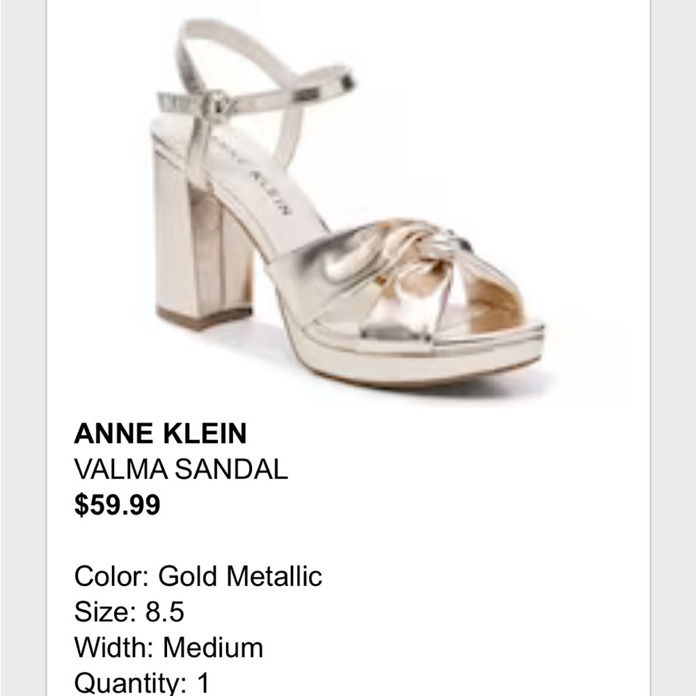 Anne Klein Gold Block Heels